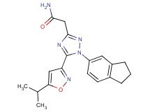 2-[1-(2,3-dihydro-1H-inden-5-yl)-5-(5-isopropylisoxazol-3-yl)-1H-1,2,4-triazol-3-yl]acetamide