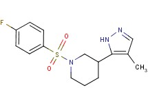 1-[(4-fluorophenyl)sulfonyl]-3-(4-methyl-1H-pyrazol-5-yl)piperidine