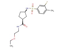 (1S*,3R*)-N-(2-ethoxyethyl)-3-{[(3-fluoro-4-methylphenyl)sulfonyl]amino}cyclopentanecarboxamide