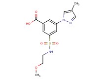 3-{[(2-methoxyethyl)amino]sulfonyl}-5-(4-methyl-1H-pyrazol-1-yl)benzoic acid