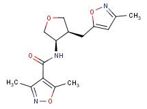 3,5-dimethyl-N-{(3R*,4S*)-4-[(3-methylisoxazol-5-yl)methyl]tetrahydrofuran-3-yl}isoxazole-4-carboxamide