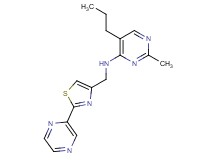 2-methyl-5-propyl-N-[(2-pyrazin-2-yl-1,3-thiazol-4-yl)methyl]pyrimidin-4-amine