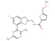N-{[7-(3,6-dimethyl-2-pyrazinyl)-5-fluoro-2,3-dihydro-1-benzofuran-2-yl]methyl}-5-(methoxymethyl)-2-furamide