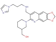 {1-[7-({[3-(1H-imidazol-1-yl)propyl]amino}methyl)[1,3]dioxolo[4,5-g]quinolin-6-yl]-3-piperidinyl}methanol