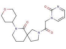 2-[(2-oxopyrimidin-1(2H)-yl)acetyl]-7-(tetrahydro-2H-pyran-4-yl)-2,7-diazaspiro[4.5]decan-6-one