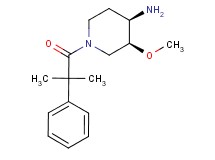 (3S*,4R*)-3-methoxy-1-(2-methyl-2-phenylpropanoyl)piperidin-4-amine