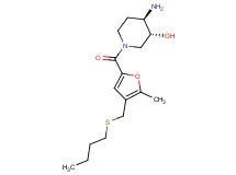 (3R*,4R*)-4-amino-1-{4-[(butylthio)methyl]-5-methyl-2-furoyl}piperidin-3-ol