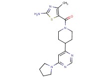 4-methyl-5-({4-[6-(1-pyrrolidinyl)-4-pyrimidinyl]-1-piperidinyl}carbonyl)-1,3-thiazol-2-amine