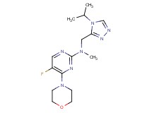 5-fluoro-N-[(4-isopropyl-4H-1,2,4-triazol-3-yl)methyl]-N-methyl-4-(4-morpholinyl)-2-pyrimidinamine
