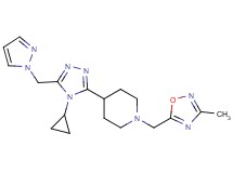 4-[4-cyclopropyl-5-(1H-pyrazol-1-ylmethyl)-4H-1,2,4-triazol-3-yl]-1-[(3-methyl-1,2,4-oxadiazol-5-yl)methyl]piperidine