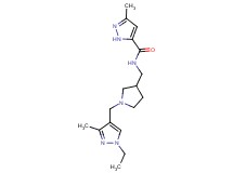 N-({1-[(1-ethyl-3-methyl-1H-pyrazol-4-yl)methyl]pyrrolidin-3-yl}methyl)-3-methyl-1H-pyrazole-5-carboxamide