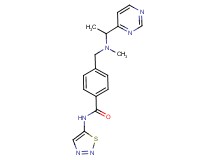 4-{[methyl(1-pyrimidin-4-ylethyl)amino]methyl}-N-1,2,3-thiadiazol-5-ylbenzamide