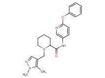 1-[(1,5-dimethyl-1H-pyrazol-4-yl)methyl]-N-(6-phenoxy-3-pyridinyl)-2-piperidinecarboxamide