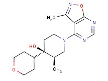 (3R*,4R*)-3-methyl-1-(3-methylisoxazolo[5,4-d]pyrimidin-4-yl)-4-(tetrahydro-2H-pyran-4-yl)piperidin-4-ol