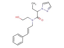 N-(2-hydroxyethyl)-N-[(2E)-3-phenyl-2-propen-1-yl]-2-(1H-pyrazol-1-yl)butanamide