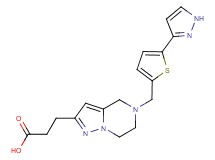 3-(5-{[5-(1H-pyrazol-3-yl)-2-thienyl]methyl}-4,5,6,7-tetrahydropyrazolo[1,5-a]pyrazin-2-yl)propanoic acid