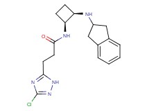 3-(3-chloro-1H-1,2,4-triazol-5-yl)-N-[(1S*,2R*)-2-(2,3-dihydro-1H-inden-2-ylamino)cyclobutyl]propanamide