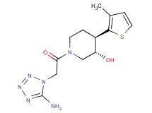 (3S*,4R*)-1-[(5-amino-1H-tetrazol-1-yl)acetyl]-4-(3-methyl-2-thienyl)piperidin-3-ol