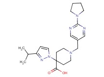 4-(3-isopropyl-1H-pyrazol-1-yl)-1-[(2-pyrrolidin-1-ylpyrimidin-5-yl)methyl]piperidine-4-carboxylic acid