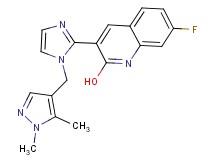 3-{1-[(1,5-dimethyl-1H-pyrazol-4-yl)methyl]-1H-imidazol-2-yl}-7-fluoro-2-quinolinol