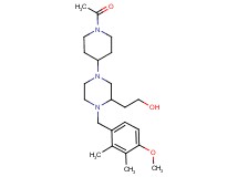 2-[4-(1-acetyl-4-piperidinyl)-1-(4-methoxy-2,3-dimethylbenzyl)-2-piperazinyl]ethanol