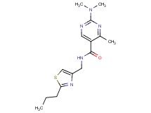 2-(dimethylamino)-4-methyl-N-[(2-propyl-1,3-thiazol-4-yl)methyl]-5-pyrimidinecarboxamide