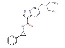 6-[(diethylamino)methyl]-N-[(1R*,2S*)-2-phenylcyclopropyl]pyrazolo[1,5-a]pyrimidine-3-carboxamide