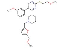 2-[(2-methoxyethyl)thio]-4-(1-{[5-(methoxymethyl)-2-furyl]methyl}-3-piperidinyl)-5-(3-methoxyphenyl)pyrimidine