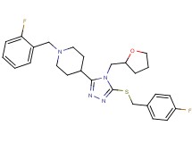 1-(2-fluorobenzyl)-4-[5-[(4-fluorobenzyl)thio]-4-(tetrahydro-2-furanylmethyl)-4H-1,2,4-triazol-3-yl]piperidine