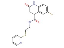 6-fluoro-2-oxo-N-[2-(2-pyridinylthio)ethyl]-1,2,3,4-tetrahydro-4-quinolinecarboxamide