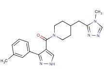 1-{[3-(3-methylphenyl)-1H-pyrazol-4-yl]carbonyl}-4-[(4-methyl-4H-1,2,4-triazol-3-yl)methyl]piperidine