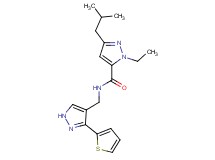 1-ethyl-3-isobutyl-N-{[3-(2-thienyl)-1H-pyrazol-4-yl]methyl}-1H-pyrazole-5-carboxamide