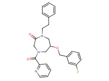 6-[(3-fluorobenzyl)oxy]-1-(2-phenylethyl)-4-(2-pyridinylcarbonyl)-1,4-diazepan-2-one