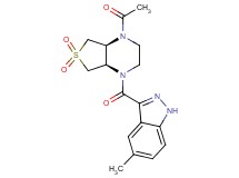 (4aR*,7aS*)-1-acetyl-4-[(5-methyl-1H-indazol-3-yl)carbonyl]octahydrothieno[3,4-b]pyrazine 6,6-dioxide