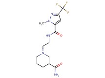 1-[2-({[1-methyl-3-(trifluoromethyl)-1H-pyrazol-5-yl]carbonyl}amino)ethyl]piperidine-3-carboxamide
