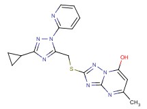 2-{[(3-cyclopropyl-1-pyridin-2-yl-1H-1,2,4-triazol-5-yl)methyl]thio}-5-methyl[1,2,4]triazolo[1,5-a]pyrimidin-7-ol