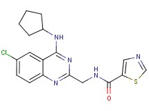 N-{[6-chloro-4-(cyclopentylamino)-2-quinazolinyl]methyl}-1,3-thiazole-5-carboxamide