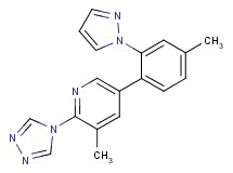 3-methyl-5-[4-methyl-2-(1H-pyrazol-1-yl)phenyl]-2-(4H-1,2,4-triazol-4-yl)pyridine