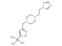 1-[(5-tert-butyl-1H-pyrazol-3-yl)methyl]-4-[2-(1H-1,2,4-triazol-1-yl)ethyl]piperazine