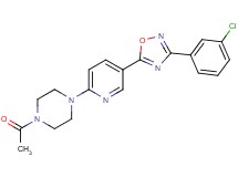 1-acetyl-4-{5-[3-(3-chlorophenyl)-1,2,4-oxadiazol-5-yl]-2-pyridinyl}piperazine
