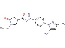 4-{3-[4-(5-amino-3-methyl-1H-pyrazol-1-yl)phenyl]-1,2,4-oxadiazol-5-yl}-1-ethyl-2-pyrrolidinone