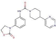 N-[3-(2-oxo-1,3-oxazolidin-3-yl)phenyl]-4-pyrimidin-4-ylpiperidine-1-carboxamide