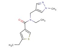 N,5-diethyl-N-[(1-methyl-1H-pyrazol-4-yl)methyl]thiophene-3-carboxamide