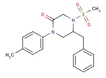 5-benzyl-1-(4-methylphenyl)-4-(methylsulfonyl)-2-piperazinone