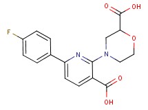 4-[3-carboxy-6-(4-fluorophenyl)-2-pyridinyl]-2-morpholinecarboxylic acid