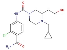 N-[4-(aminocarbonyl)-3-chlorophenyl]-4-(cyclopropylmethyl)-3-(2-hydroxyethyl)piperazine-1-carboxamide