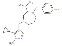 4-[(5-cyclopropyl-1-methyl-1H-pyrazol-4-yl)methyl]-1-(4-fluorobenzyl)-2-isopropyl-1,4-diazepane