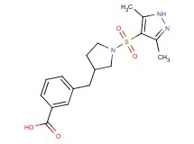 3-({1-[(3,5-dimethyl-1H-pyrazol-4-yl)sulfonyl]pyrrolidin-3-yl}methyl)benzoic acid