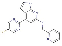 4-(5-fluoropyrimidin-2-yl)-N-(pyridin-2-ylmethyl)-1H-pyrrolo[2,3-b]pyridin-6-amine