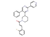 4-{1-[(2E)-3-(2-fluorophenyl)-2-propenoyl]-3-piperidinyl}-5-phenyl-2-(4-pyridinyl)pyrimidine